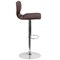 Merrick Lane Set of Two Swivel Bar Stools with Vertical Stitched Back and Adjustable Chrome Base with Footrest
